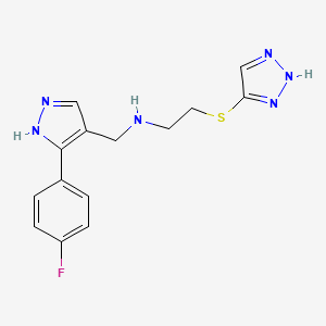 N-{[3-(4-fluorophenyl)-1H-pyrazol-4-yl]methyl}-2-(1H-1,2,3-triazol-5-ylthio)ethanamine