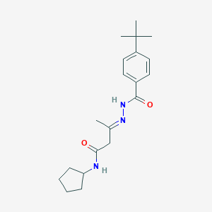 molecular formula C20H29N3O2 B390053 3-[(4-tert-butylbenzoyl)hydrazono]-N-cyclopentylbutanamide 