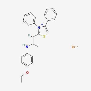 molecular formula C26H25BrN2OS B3900536 2-{2-[(4-ethoxyphenyl)amino]-1-propen-1-yl}-3,4-diphenyl-1,3-thiazol-3-ium bromide 