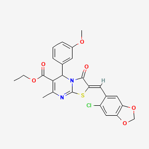 ethyl 2-[(6-chloro-1,3-benzodioxol-5-yl)methylene]-5-(3-methoxyphenyl)-7-methyl-3-oxo-2,3-dihydro-5H-[1,3]thiazolo[3,2-a]pyrimidine-6-carboxylate