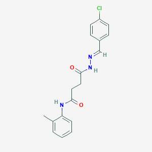 molecular formula C18H18ClN3O2 B390055 4-[2-(4-chlorobenzylidene)hydrazino]-N-(2-methylphenyl)-4-oxobutanamide 