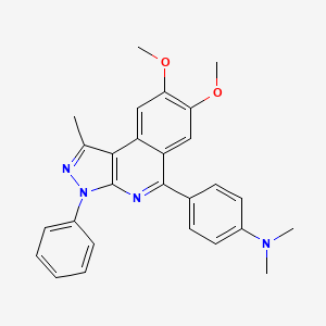 molecular formula C27H26N4O2 B3900551 4-(7,8-dimethoxy-1-methyl-3-phenyl-3H-pyrazolo[3,4-c]isoquinolin-5-yl)-N,N-dimethylaniline 