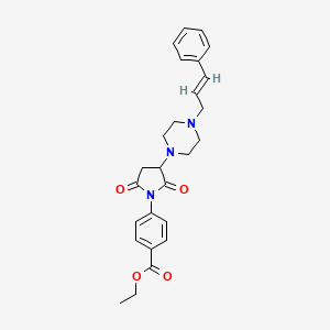 ethyl 4-{2,5-dioxo-3-[4-(3-phenyl-2-propen-1-yl)-1-piperazinyl]-1-pyrrolidinyl}benzoate