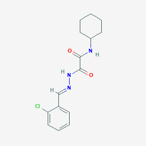 molecular formula C15H18ClN3O2 B390056 2-[2-(2-chlorobenzylidene)hydrazino]-N-cyclohexyl-2-oxoacetamide 