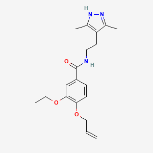 molecular formula C19H25N3O3 B3900563 4-(allyloxy)-N-[2-(3,5-dimethyl-1H-pyrazol-4-yl)ethyl]-3-ethoxybenzamide 