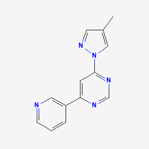 molecular formula C13H11N5 B3900572 4-(4-methyl-1H-pyrazol-1-yl)-6-(3-pyridinyl)pyrimidine 