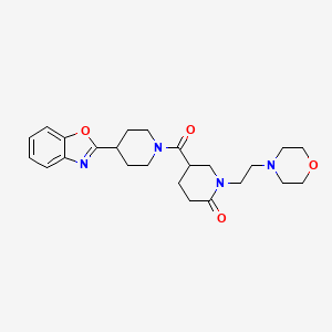 molecular formula C24H32N4O4 B3900578 5-{[4-(1,3-benzoxazol-2-yl)-1-piperidinyl]carbonyl}-1-[2-(4-morpholinyl)ethyl]-2-piperidinone 