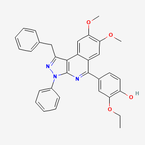 molecular formula C33H29N3O4 B3900617 4-(1-benzyl-7,8-dimethoxy-3-phenyl-3H-pyrazolo[3,4-c]isoquinolin-5-yl)-2-ethoxyphenol CAS No. 423732-47-2