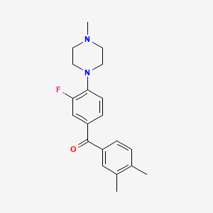 molecular formula C20H23FN2O B3900619 (3,4-dimethylphenyl)[3-fluoro-4-(4-methyl-1-piperazinyl)phenyl]methanone 