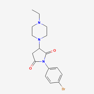 molecular formula C16H20BrN3O2 B3900630 1-(4-bromophenyl)-3-(4-ethyl-1-piperazinyl)-2,5-pyrrolidinedione 