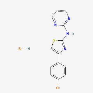 molecular formula C13H10Br2N4S B3900640 N-[4-(4-bromophenyl)-1,3-thiazol-2-yl]-2-pyrimidinamine hydrobromide 