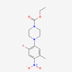 molecular formula C14H18FN3O4 B3900643 ethyl 4-(2-fluoro-5-methyl-4-nitrophenyl)-1-piperazinecarboxylate 