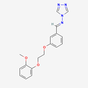 molecular formula C18H18N4O3 B3900666 N-{3-[2-(2-methoxyphenoxy)ethoxy]benzylidene}-4H-1,2,4-triazol-4-amine 