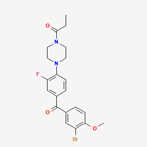 1-[4-[4-(3-Bromo-4-methoxybenzoyl)-2-fluorophenyl]piperazin-1-yl]propan-1-one