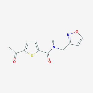 molecular formula C11H10N2O3S B3900683 5-acetyl-N-(3-isoxazolylmethyl)-2-thiophenecarboxamide 