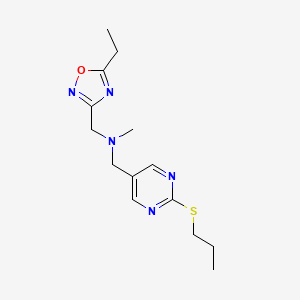 molecular formula C14H21N5OS B3900693 1-(5-ethyl-1,2,4-oxadiazol-3-yl)-N-methyl-N-{[2-(propylthio)pyrimidin-5-yl]methyl}methanamine 