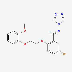 molecular formula C18H17BrN4O3 B3900698 N-{5-bromo-2-[2-(2-methoxyphenoxy)ethoxy]benzylidene}-4H-1,2,4-triazol-4-amine 