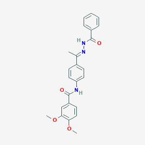 molecular formula C24H23N3O4 B390070 N-[4-(N-benzoylethanehydrazonoyl)phenyl]-3,4-dimethoxybenzamide 