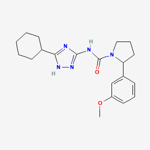 molecular formula C20H27N5O2 B3900702 N-(3-cyclohexyl-1H-1,2,4-triazol-5-yl)-2-(3-methoxyphenyl)pyrrolidine-1-carboxamide 