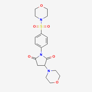 molecular formula C18H23N3O6S B3900722 3-(4-morpholinyl)-1-[4-(4-morpholinylsulfonyl)phenyl]-2,5-pyrrolidinedione 