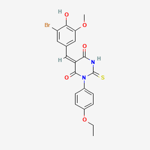 5-(3-bromo-4-hydroxy-5-methoxybenzylidene)-1-(4-ethoxyphenyl)-2-thioxodihydro-4,6(1H,5H)-pyrimidinedione