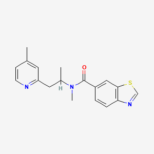 molecular formula C18H19N3OS B3900740 N-methyl-N-[1-methyl-2-(4-methylpyridin-2-yl)ethyl]-1,3-benzothiazole-6-carboxamide 