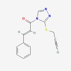 molecular formula C14H11N3OS B3900754 4-cinnamoyl-3-(2-propyn-1-ylthio)-4H-1,2,4-triazole 