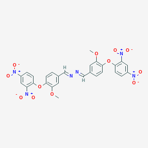 molecular formula C28H20N6O12 B390076 (1E,2E)-bis[4-(2,4-dinitrophenoxy)-3-methoxybenzylidene]hydrazine 