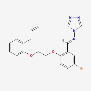 molecular formula C20H19BrN4O2 B3900769 N-[(E)-(5-bromo-2-{2-[2-(prop-2-en-1-yl)phenoxy]ethoxy}phenyl)methylidene]-4H-1,2,4-triazol-4-amine 