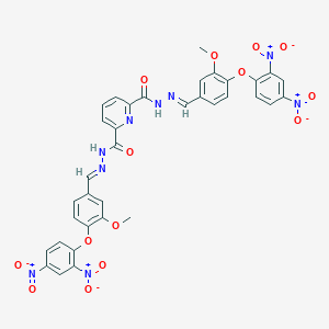 molecular formula C35H25N9O14 B390078 N'~2~,N'~6~-bis(4-{2,4-bisnitrophenoxy}-3-methoxybenzylidene)-2,6-pyridinedicarbohydrazide 