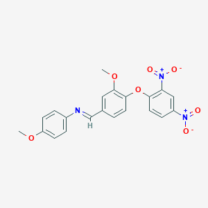 molecular formula C21H17N3O7 B390079 N-[4-(2,4-dinitrophenoxy)-3-methoxybenzylidene]-4-methoxyaniline 