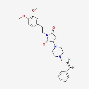 1-[2-(3,4-dimethoxyphenyl)ethyl]-3-[4-(3-phenyl-2-propen-1-yl)-1-piperazinyl]-2,5-pyrrolidinedione