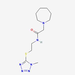 molecular formula C12H22N6OS B3900797 2-azepan-1-yl-N-{2-[(1-methyl-1H-tetrazol-5-yl)thio]ethyl}acetamide 