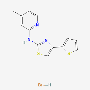 molecular formula C13H12BrN3S2 B3900809 N-(4-methylpyridin-2-yl)-4-thiophen-2-yl-1,3-thiazol-2-amine;hydrobromide 