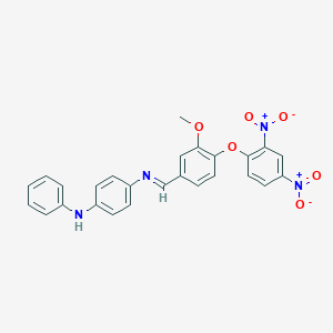 molecular formula C26H20N4O6 B390083 N~1~-[4-(2,4-dinitrophenoxy)-3-methoxybenzylidene]-N~4~-phenyl-1,4-benzenediamine 