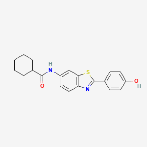 molecular formula C20H20N2O2S B3900853 N-[2-(4-hydroxyphenyl)-1,3-benzothiazol-6-yl]cyclohexanecarboxamide 