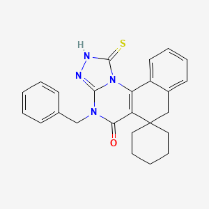 4-benzyl-1-mercapto-4H-spiro[benzo[h][1,2,4]triazolo[4,3-a]quinazoline-6,1'-cyclohexan]-5(7H)-one