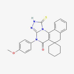 4-(4-Methoxyphenyl)-1-sulfanylidene-2,4-dihydro-1H-spiro[benzo[h][1,2,4]triazolo[4,3-a]quinazoline-6,1'-cyclohexan]-5(7H)-one