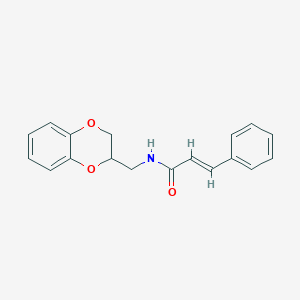 molecular formula C18H17NO3 B3900902 (E)-N-(2,3-dihydro-1,4-benzodioxin-3-ylmethyl)-3-phenylprop-2-enamide 