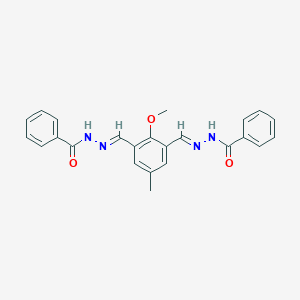 molecular formula C24H22N4O3 B390091 N'-[3-(2-benzoylcarbohydrazonoyl)-2-methoxy-5-methylbenzylidene]benzohydrazide 