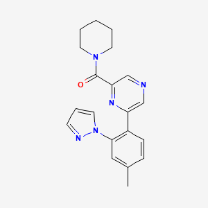 2-[4-methyl-2-(1H-pyrazol-1-yl)phenyl]-6-(piperidin-1-ylcarbonyl)pyrazine