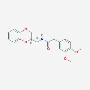 molecular formula C20H23NO5 B3900931 N-[1-(2,3-dihydro-1,4-benzodioxin-3-yl)ethyl]-2-(3,4-dimethoxyphenyl)acetamide 