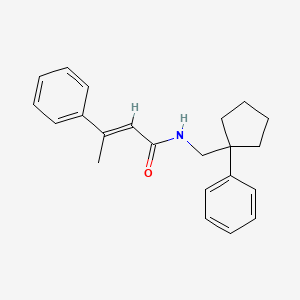 3-phenyl-N-[(1-phenylcyclopentyl)methyl]-2-butenamide