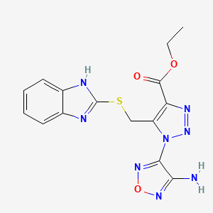 molecular formula C15H14N8O3S B3900939 ETHYL 1-(4-AMINO-1,2,5-OXADIAZOL-3-YL)-5-[(1H-1,3-BENZODIAZOL-2-YLSULFANYL)METHYL]-1H-1,2,3-TRIAZOLE-4-CARBOXYLATE 