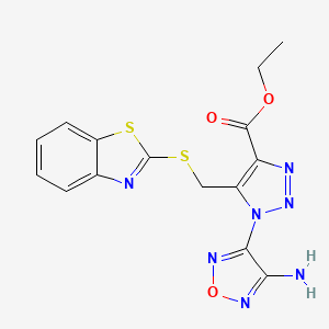 molecular formula C15H13N7O3S2 B3900947 ethyl 1-(4-amino-1,2,5-oxadiazol-3-yl)-5-[(1,3-benzothiazol-2-ylsulfanyl)methyl]-1H-1,2,3-triazole-4-carboxylate CAS No. 311321-81-0