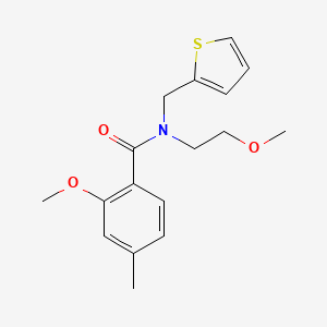 molecular formula C17H21NO3S B3900965 2-methoxy-N-(2-methoxyethyl)-4-methyl-N-(2-thienylmethyl)benzamide 