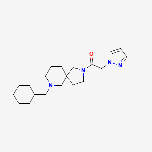 molecular formula C21H34N4O B3900977 7-(cyclohexylmethyl)-2-[(3-methyl-1H-pyrazol-1-yl)acetyl]-2,7-diazaspiro[4.5]decane 