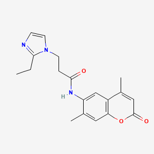 molecular formula C19H21N3O3 B3900992 N-(4,7-dimethyl-2-oxo-2H-chromen-6-yl)-3-(2-ethyl-1H-imidazol-1-yl)propanamide 