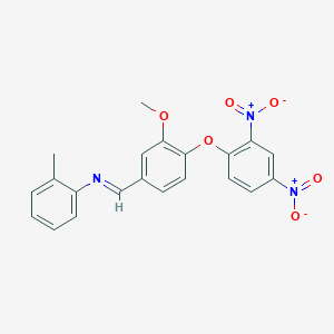 molecular formula C21H17N3O6 B390100 N-[4-(2,4-dinitrophenoxy)-3-methoxybenzylidene]-2-methylaniline 