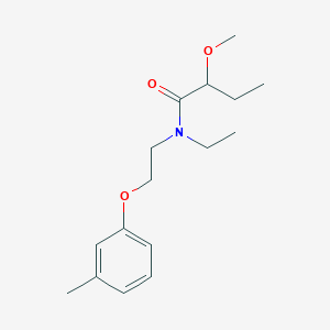 molecular formula C16H25NO3 B3901010 N-ethyl-2-methoxy-N-[2-(3-methylphenoxy)ethyl]butanamide 